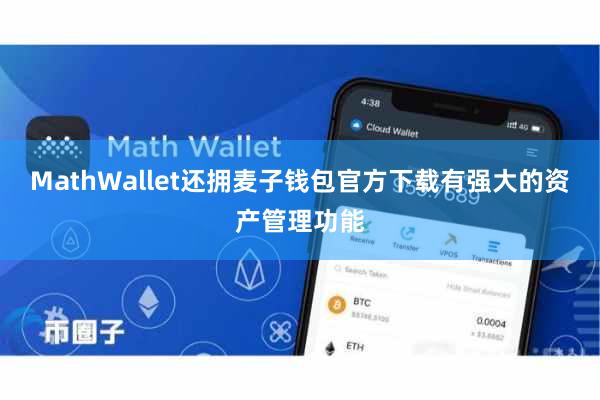 MathWallet还拥麦子钱包官方下载有强大的资产管理功能